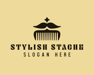 Mustache Comb Grooming logo