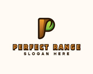 Organic Leaf Letter P logo design