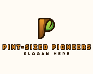 Organic Leaf Letter P logo design