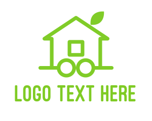 House - Green Eco Wheel House logo design