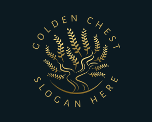 Golden Nature Tree logo design