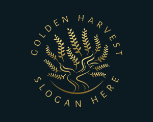 Golden Nature Tree logo design