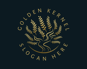 Golden Nature Tree logo design