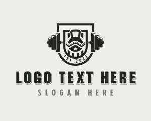 Barbell Bodybuilding Weightlifter logo