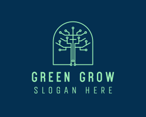 Green Tree Circuitry  logo design