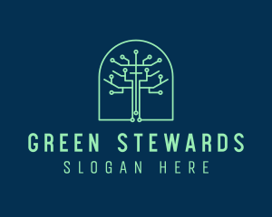 Green Tree Circuitry  logo design