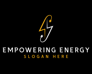 Electric Plug Lightning logo design