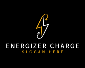 Electric Plug Lightning logo design