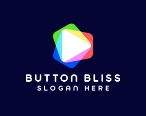 Play Button Rainbow logo design