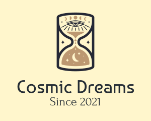 Cosmic Eye Hourglass logo design