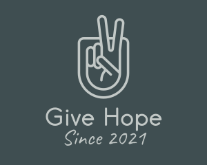 Finger Peace Symbol  logo design