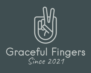 Finger Peace Symbol  logo design