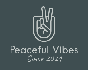 Finger Peace Symbol  logo design