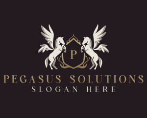 Classic Pegasus Crest logo design