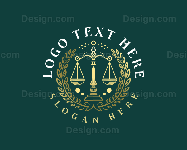 Law Scale Wreath Logo