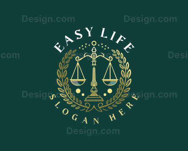 Law Scale Wreath Logo