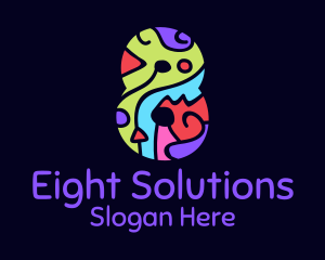 Colorful Shapes Number 8 logo