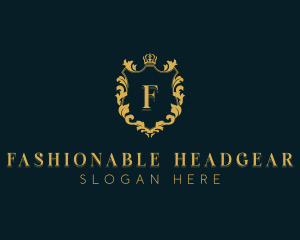 Crown Wreath Shield logo design