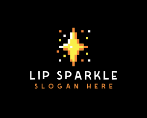 Pixel Star Sparkle logo design