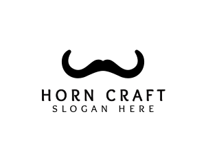 Mustache Horns Barber logo design