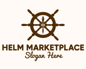 Ship Helm Navigation logo design