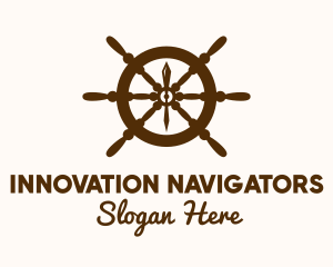 Ship Helm Navigation logo design