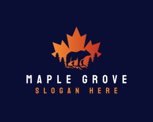 Canada Bear Maple Leaf logo design