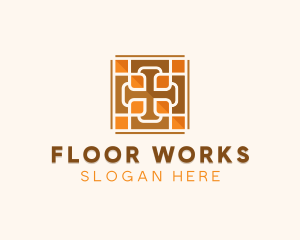 Cross Tile Flooring logo design