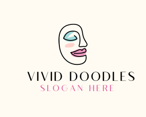 Woman Face Drawing logo design