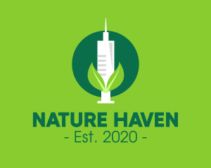 Green Natural Vaccine logo design