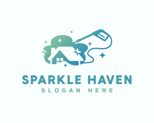 Sparkle Home Pressure Washer logo design