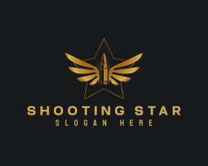 Winged Bullet Star logo design