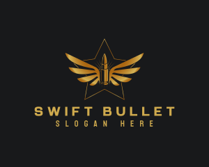 Winged Bullet Star logo design