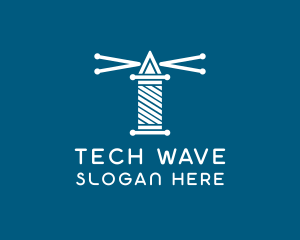 Tech Circuit Lighthouse logo design