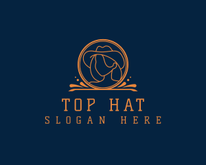 Woman Cowgirl Hat logo design