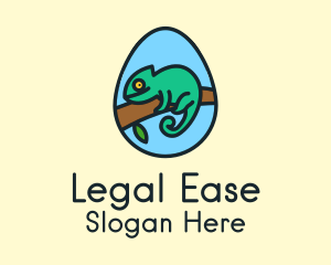 Green Chameleon Reptile Egg Logo