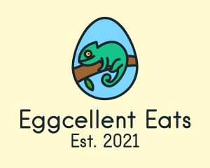 Green Chameleon Reptile Egg logo