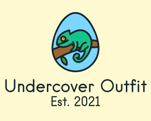 Green Chameleon Reptile Egg logo