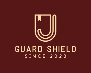 Shield Banner Letter J logo