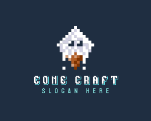 Pixelated Ice Cream Cone logo