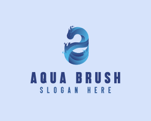 Liquid Water Letter A logo design