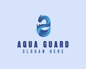 Liquid Water Letter A logo design