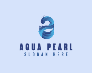 Liquid Water Letter A logo design