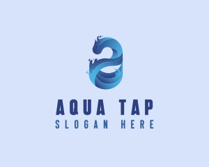 Liquid Water Letter A logo design