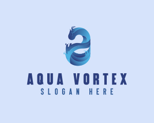 Liquid Water Letter A logo design