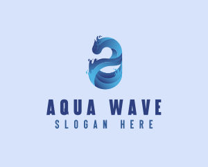 Liquid Water Letter A logo design