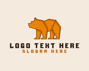Brave - Geometric Grizzly Bear logo design