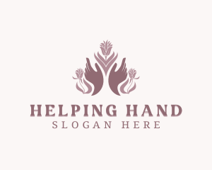 Wellness Flower Hands logo design