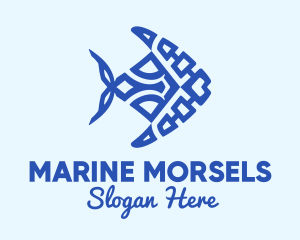 Blue Marine Fish logo design