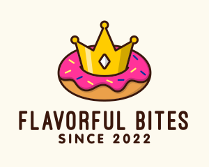 Crown Donut Dessert logo design